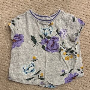 Old Navy Kids Floral Tee - Gray and Purple